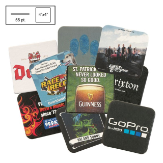 4 Inch Square Medium Weight Pulpboard Coasters