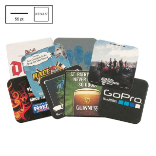 3.5 Inch Square Medium Weight Pulpboard Coasters