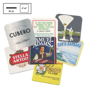 4 Inch Square Heavy Weight Pulpboard Coasters