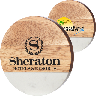 Bottle Opening Wooden and Marble Coasters