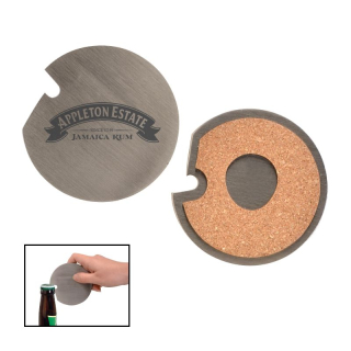 Stainless Steel Coasters with Cork Base and Bottle...