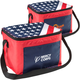 USA Flag PEVA Insulated Lunch Bags