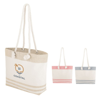 10 Oz Marlo Recycled Cotton Tote Bags With Twist Rope...
