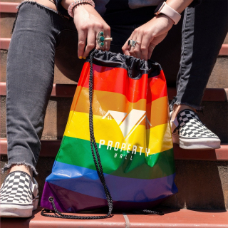 Jumbo Rainbow Drawstring Closure Backpack Bags