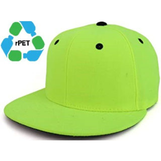 Structured 6 Panel rPET Recycled Flat Bill Caps