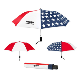 42 Inch Arc Patriotic Elite Compact Folding Umbrellas