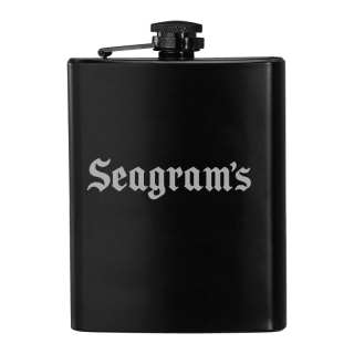 8 Oz Black Stainless Steel Hip Flasks