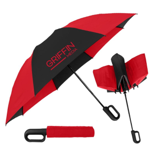 46 Inch Arc The Carabiner Inverted Folding Umbrellas