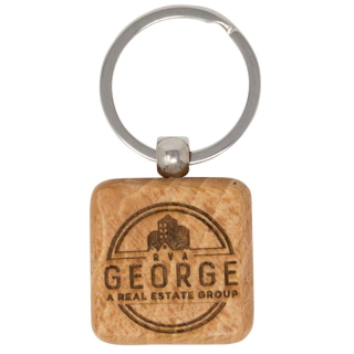 Square Shape Wood Keychains