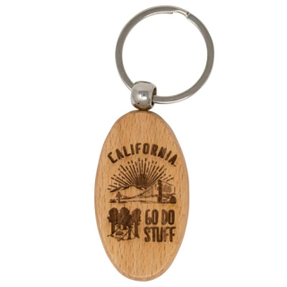 Oval Shape Wood Keychains