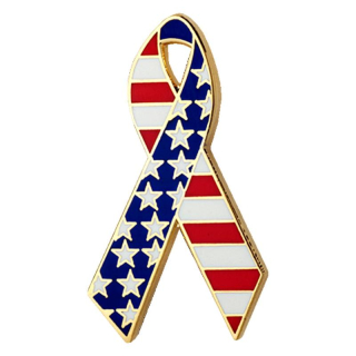 American Flag Ribbon Enamel Patriotic Lapel Pins