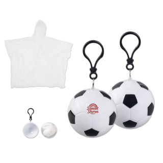Soccer Rain Ponchos in Ball Keychain