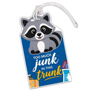 2.5x4.25 Raccoon Shaped Full Color One Sided Luggage Tags...