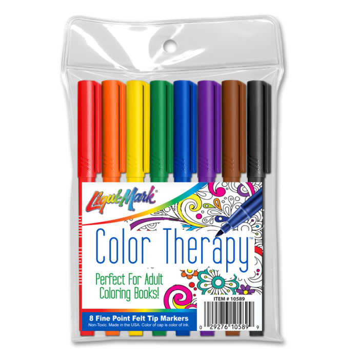Color Therapy® Felt Tip Adult Coloring Markers - Classic Colors