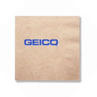 Foil Stamped 1-Ply Kraft Beverage Napkins