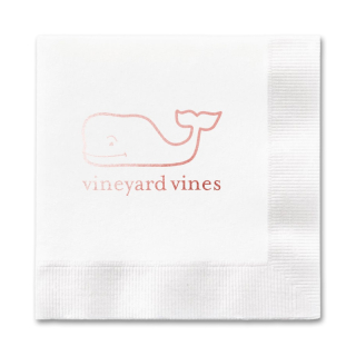 Foil Stamped 1-Ply White Luncheon Napkins