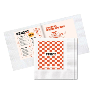 High Line 3-Ply White Beverage Promo Napkins