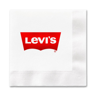 Foil Stamped 1-Ply White Beverage Napkins