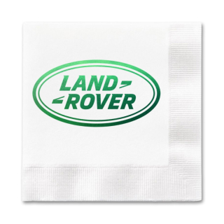 Foil Stamped 3-Ply White Beverage Napkins