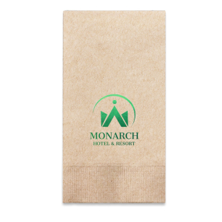 Foil Stamped 1-Ply Kraft Dinner Napkins - 1/8 Fold