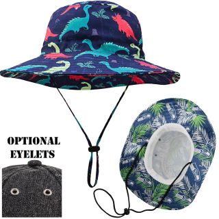 Sublimated Summer Fishing Bucket Hats with Adjustable...