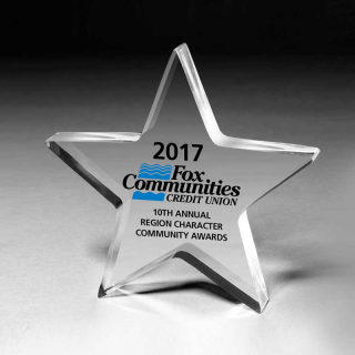 1/2 Inch Star Acrylic Paperweights