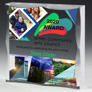 Scalloped Acrylic Paperweight Awards