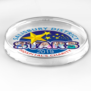 2.875x0.75 Inch Round Glass Paperweights