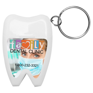 Happy Teeth Tooth Shaped Dental Floss Dispensers with Keyring