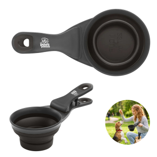 Collapsible Pet Food Scoops with Clip