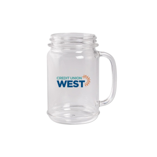 16 Oz Plastic Mason Jars with Handle
