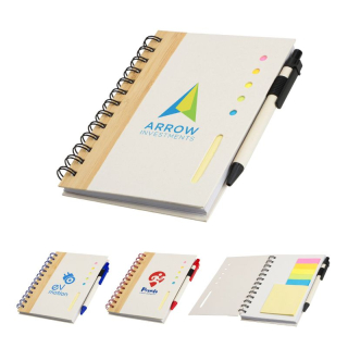 Camber Spiral Notebooks with Colorful Sticky Notes and Pen