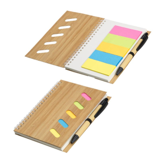 Bamboo Soft Spiral Notebooks with Sticky Notes
