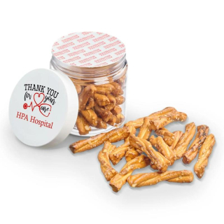 4 Oz Jars of Mini Pretzel Sticks