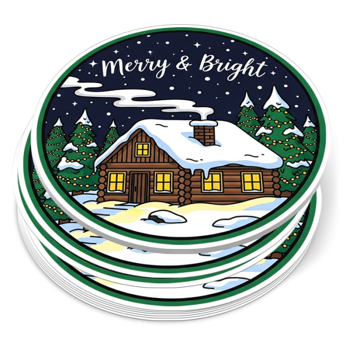 2 Inch Customized Circle Full Color Outdoor Removable Vinyl Stickers