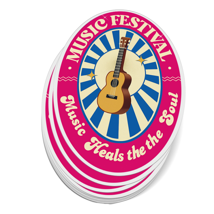 5x3 Inch Customized Oval Full Color Outdoor Removable Vinyl Stickers