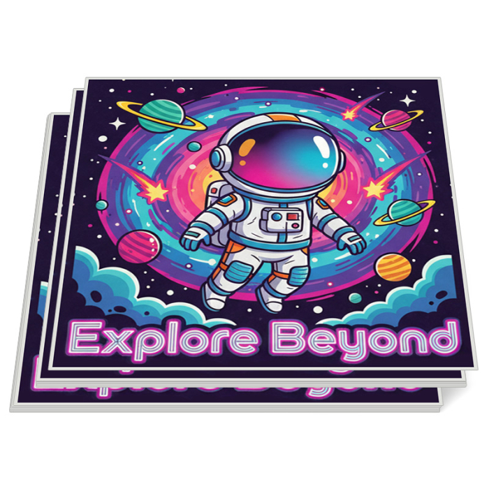 5x5 Inch Custom Square Full Color Indoor Permanent Paper Stickers