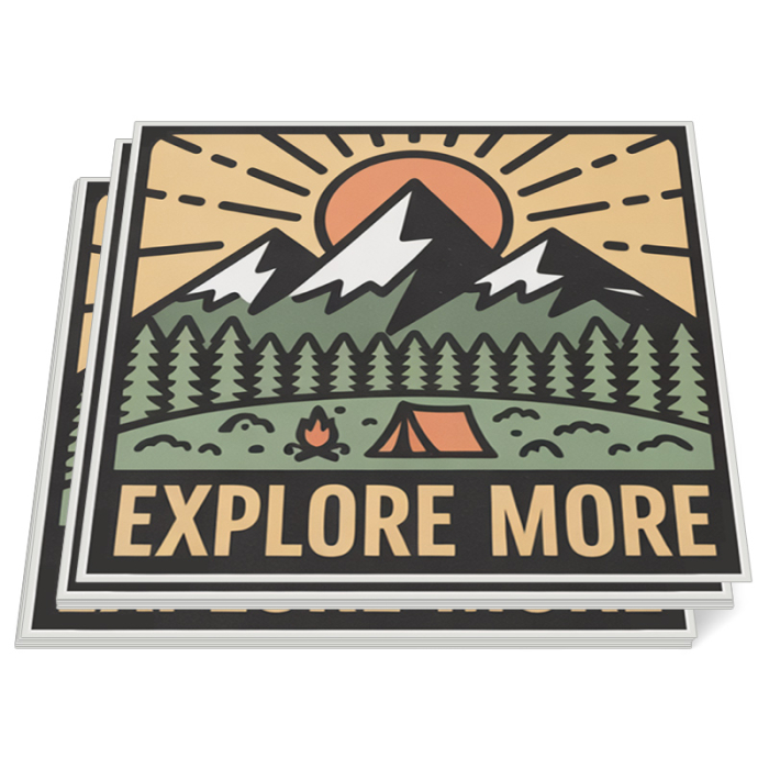 5x5 Inch Customized Square Full Color Outdoor Removable Vinyl Stickers