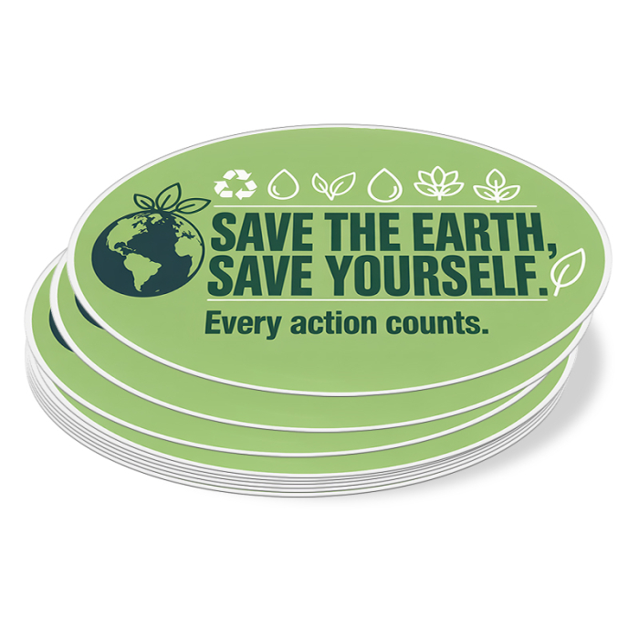 6.5x4.25 Inch Customized Oval Full Color Outdoor Removable Vinyl Stickers