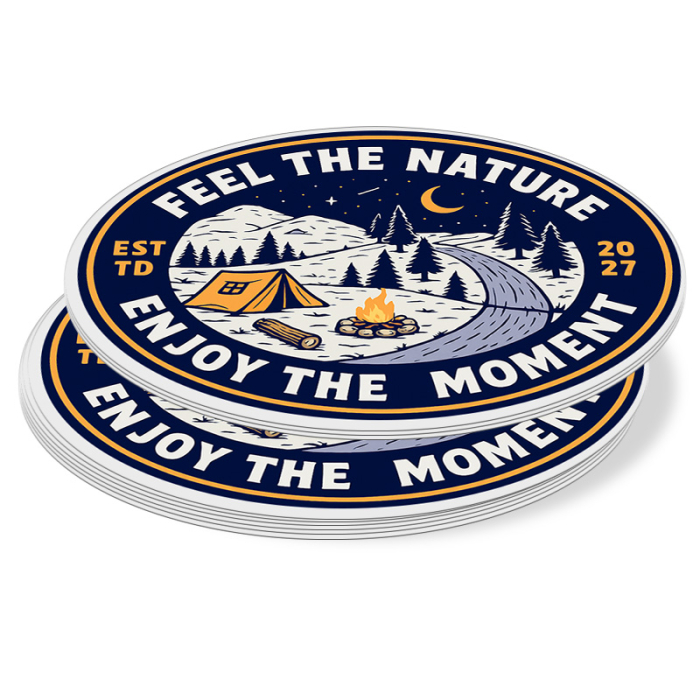 6x4 Inch Custom Oval Full Color Outdoor Removable Vinyl Stickers