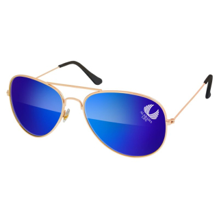 Metal Navigator Mirrored Sunglasses