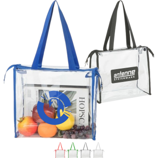 Clear PVC Transparent Zipper Tote Bags