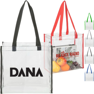 Clear PVC Transparent Stadium Approved Tote Bags