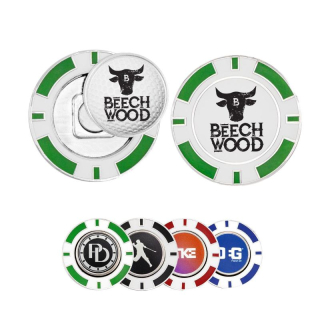 Golf Poker Chip Coins with Removable Ball Marker