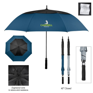 60 Inch Arc Vented Umbrellas with 100 percent rPET...