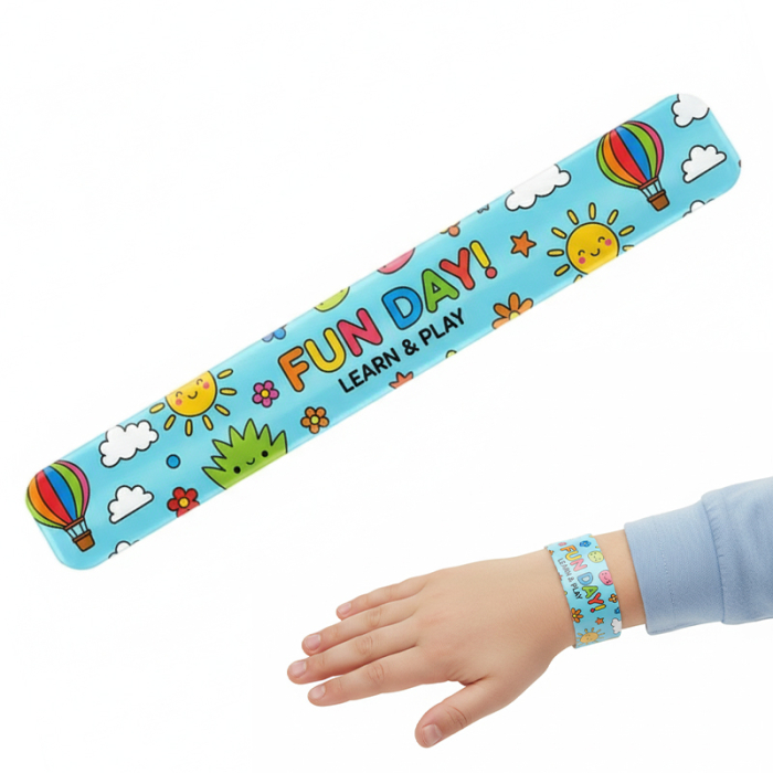 Customized 8 7/8 Inch Slap Bracelet Wristbands