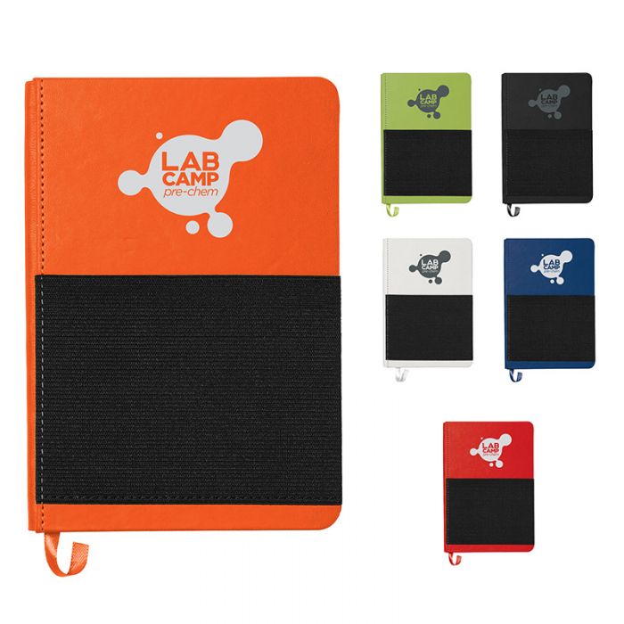 5 x 7 Inch Custom Printed Elastic Phone Pocket Notebooks