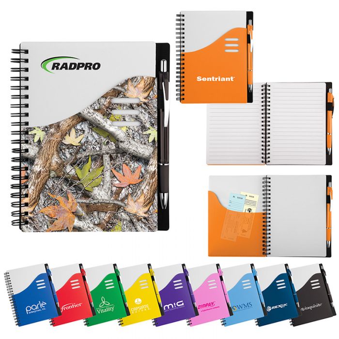 Custom Imprinted Color Wave Notebook Sets