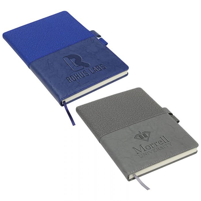 Personalized Quarry Textured Journal Notebooks with Interlocking Pen Closure