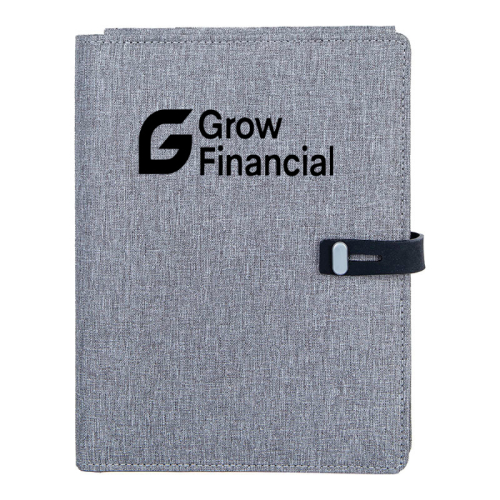 Promotional Binghamton RPET Padfolios with Wireless Phone Charger